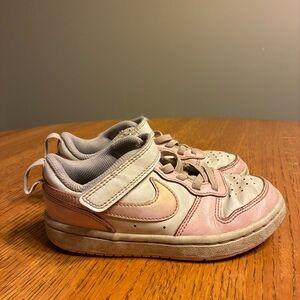 Nike Court Borough Low 2 Pink White Toddler Shoes Size 11C DQ0473-100